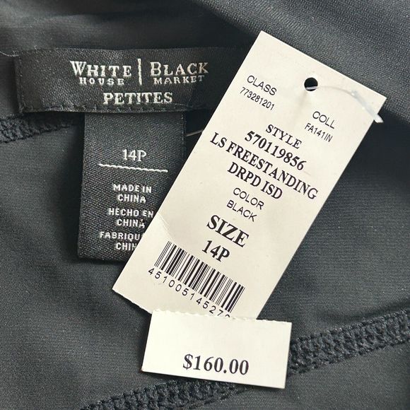 White House Black Market Shapewear Slimming Black Bandage Dress 14 Petite NWT - Picture 2 of 10